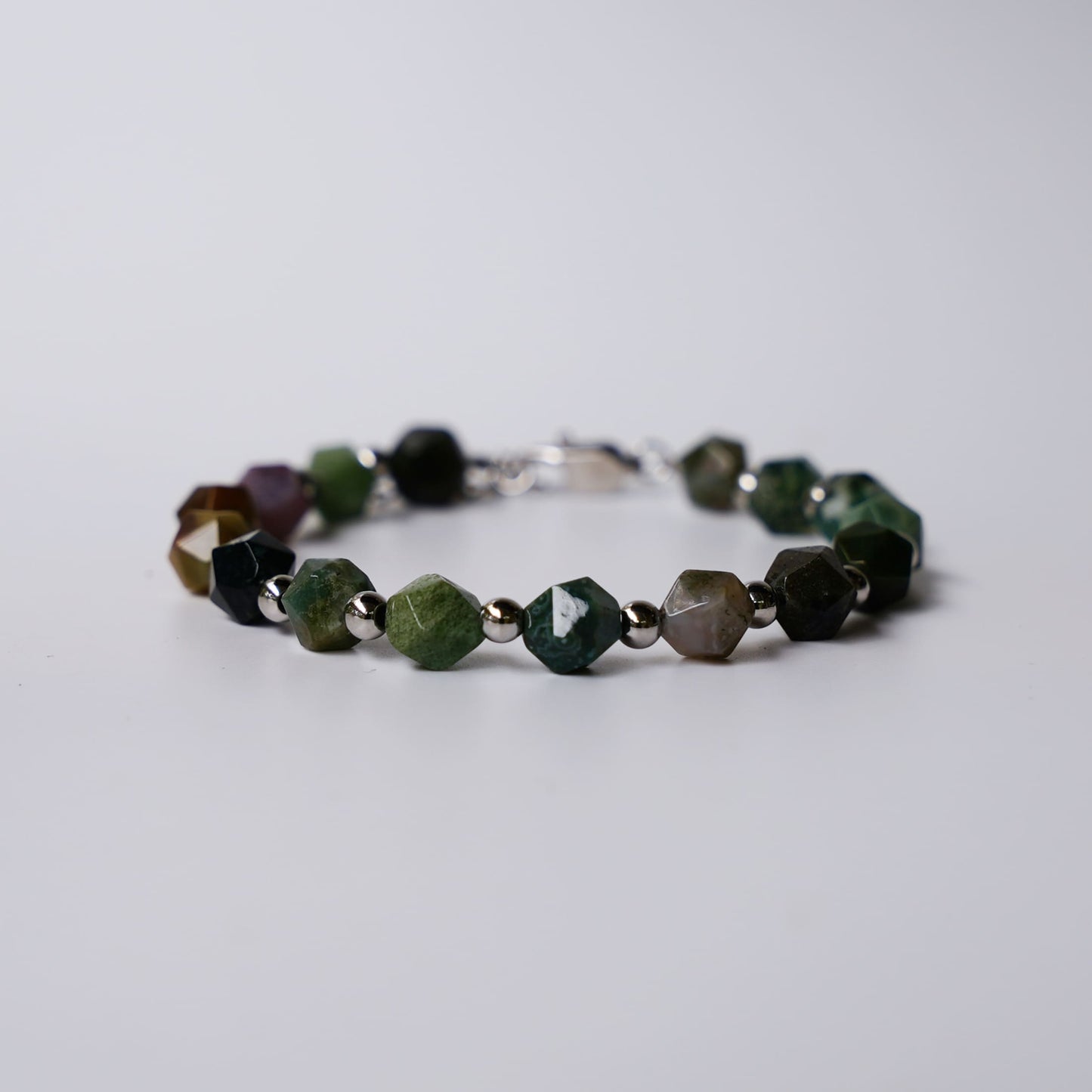Indian Agate Bracelet Diamond Cut image 4