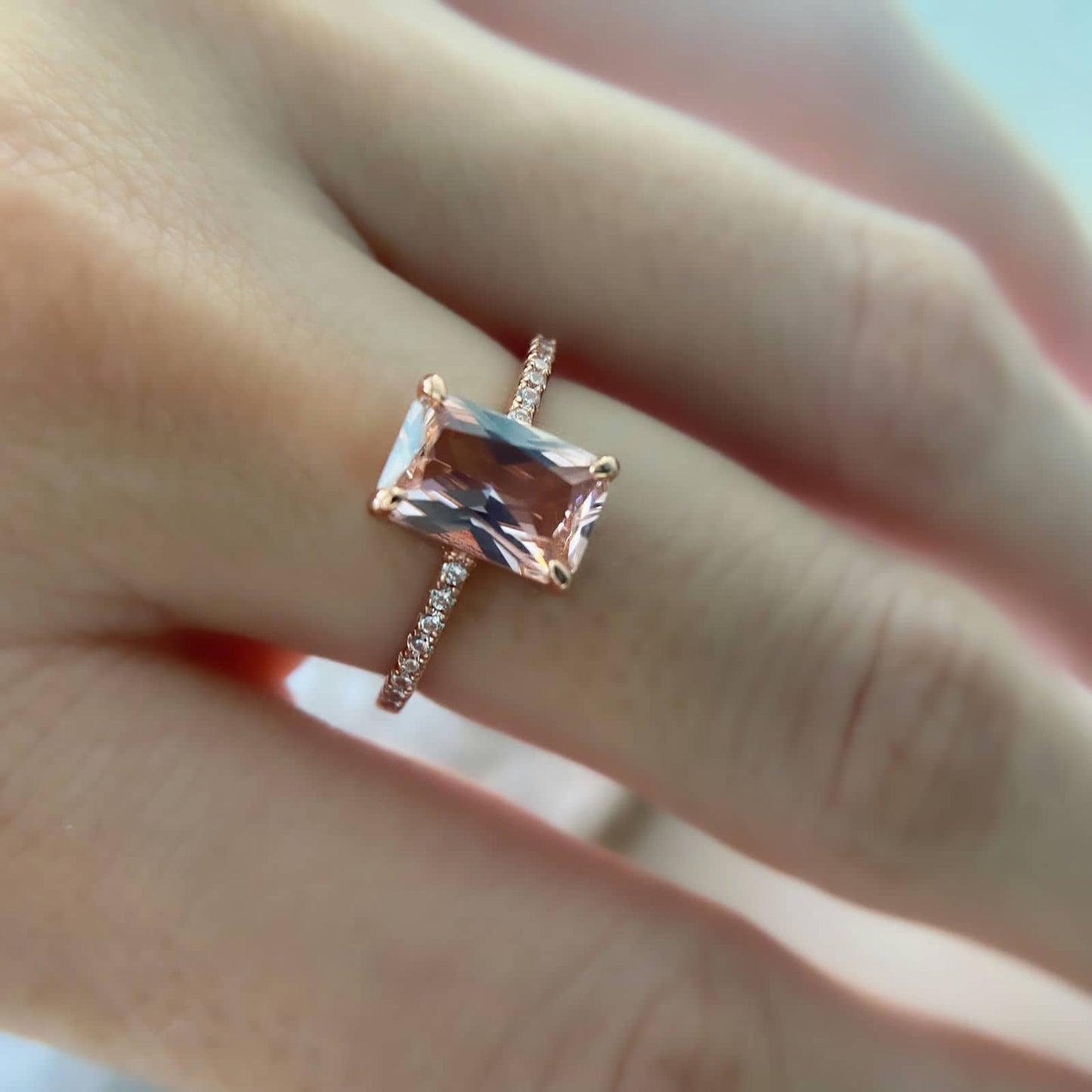 Morganite Ring 14k Rose Gold image 4