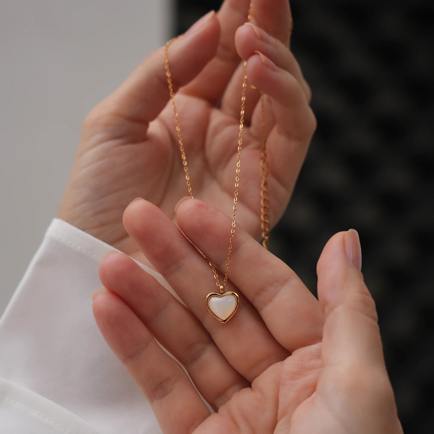 Heart Charm Necklace 18k Gold