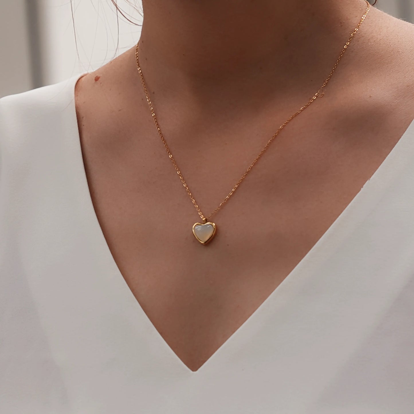 Heart Charm Necklace 18k Gold