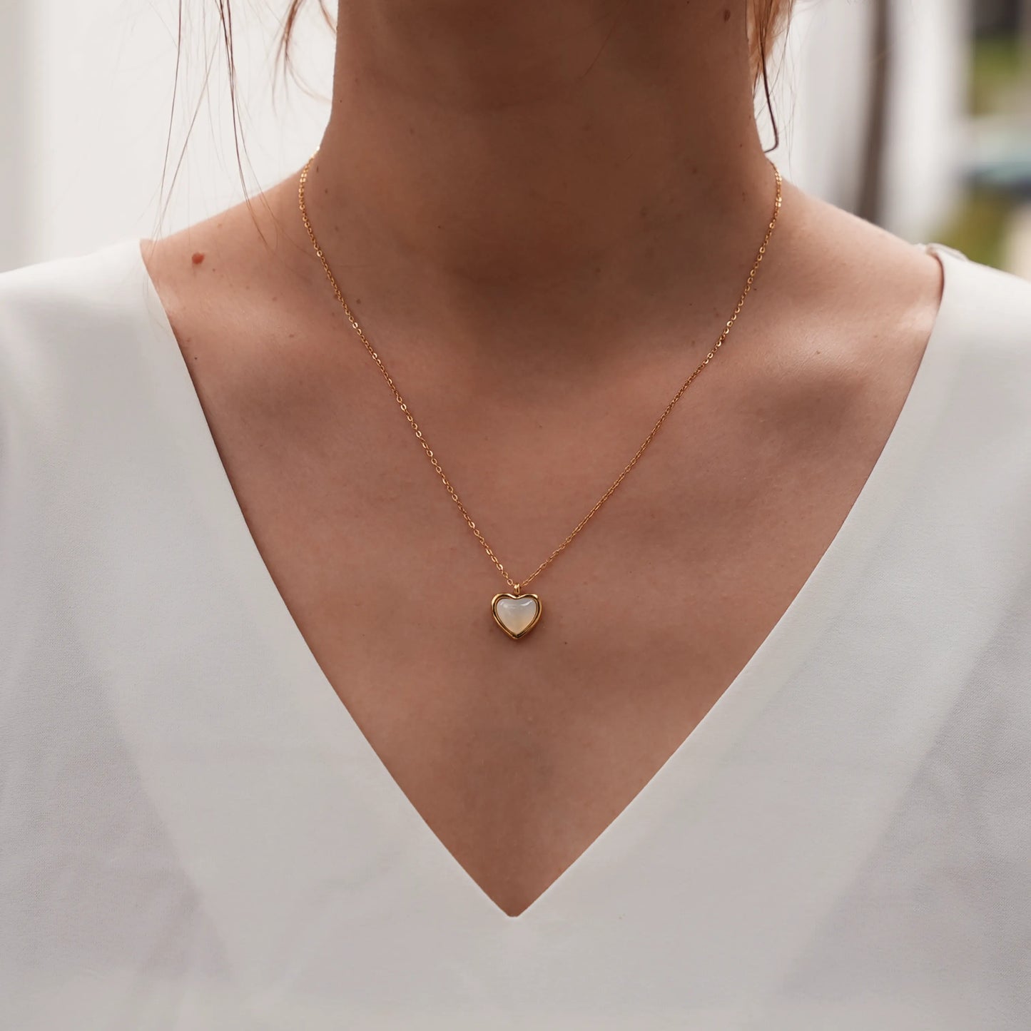 Heart Charm Necklace 18k Gold