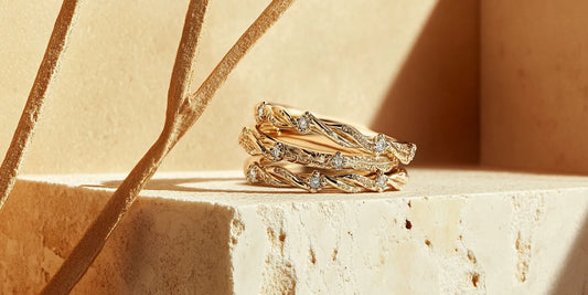 stackable birthstone ringsMinimalist ring stack with rose gold and sterling silver bands