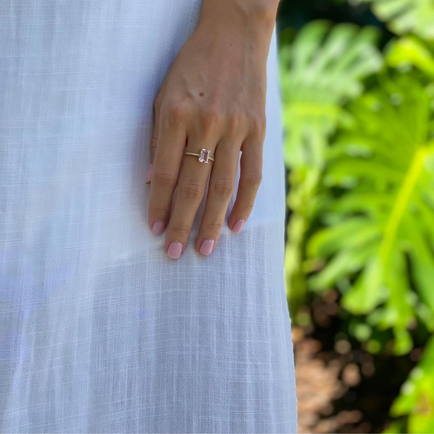 Morganite Ring 14k Rose Gold image 6