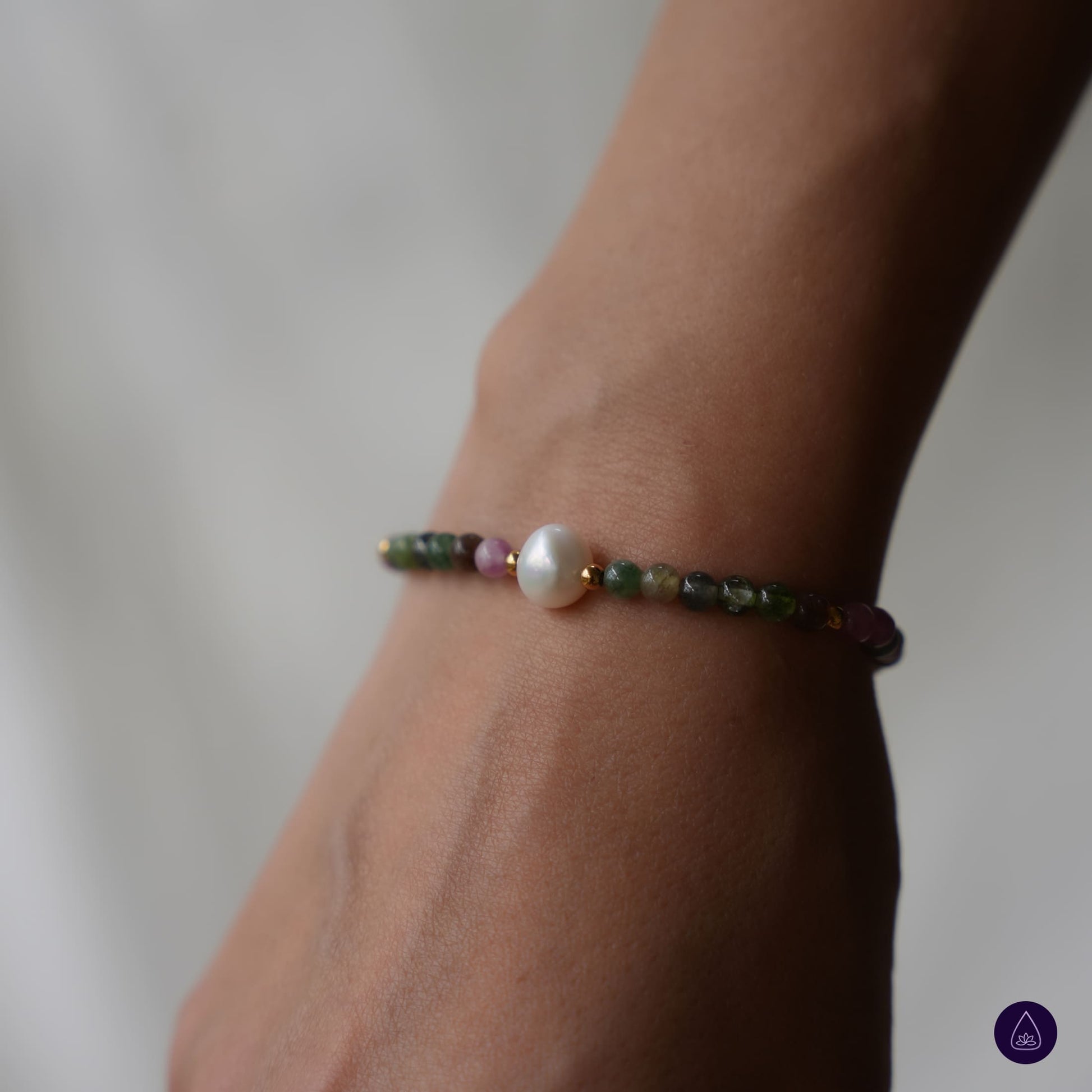 Colorful Tourmaline and Pearl Bracelet image 2