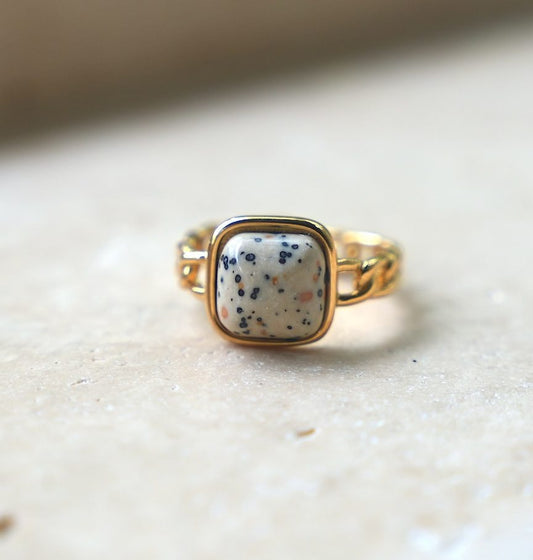 Dalmatian Jasper Ring image 0