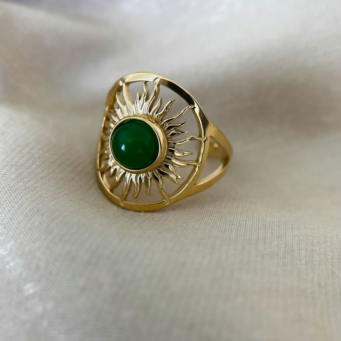 Green Agate Ring Symbol of Good Luck image 7