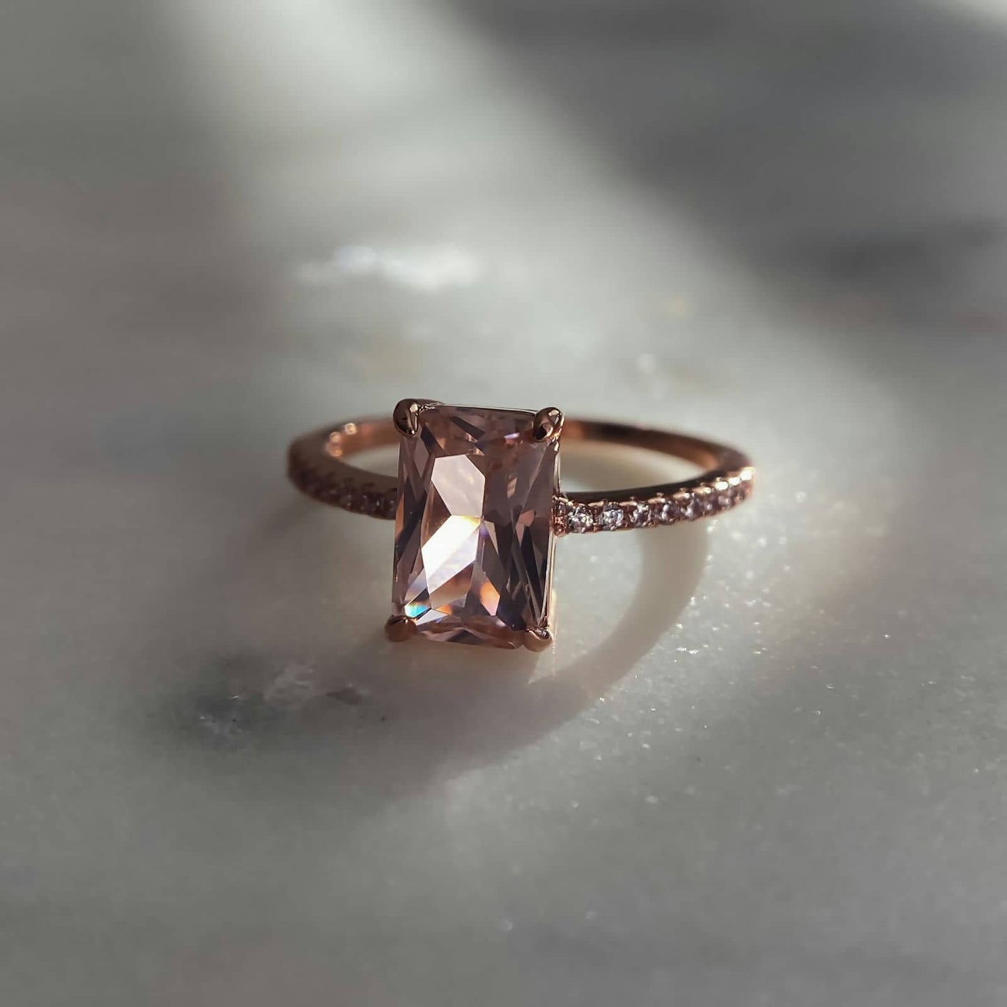 Morganite Ring 14k Rose Gold image 10