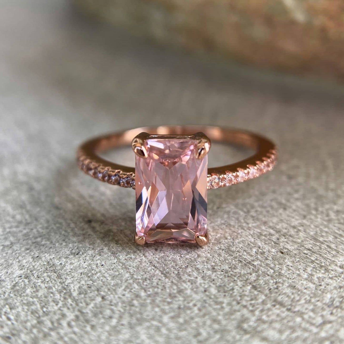 Morganite Ring 14k Rose Gold image 0