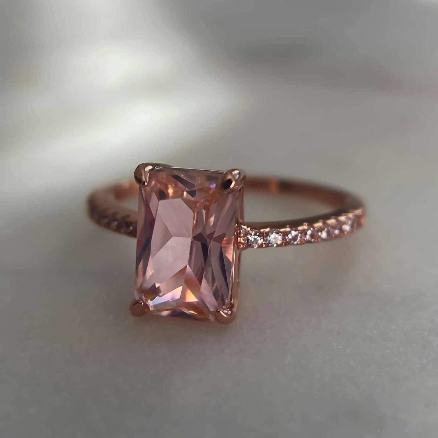 Morganite Ring 14k Rose Gold image 1