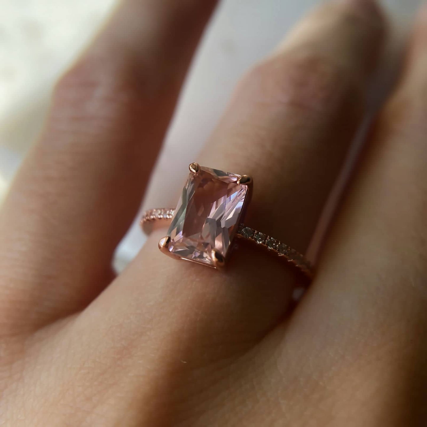 Morganite Ring 14k Rose Gold image 2