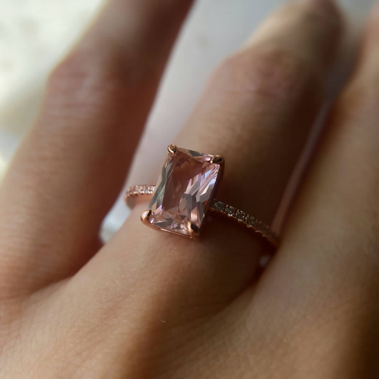 Morganite Ring 14k Rose Gold image 2