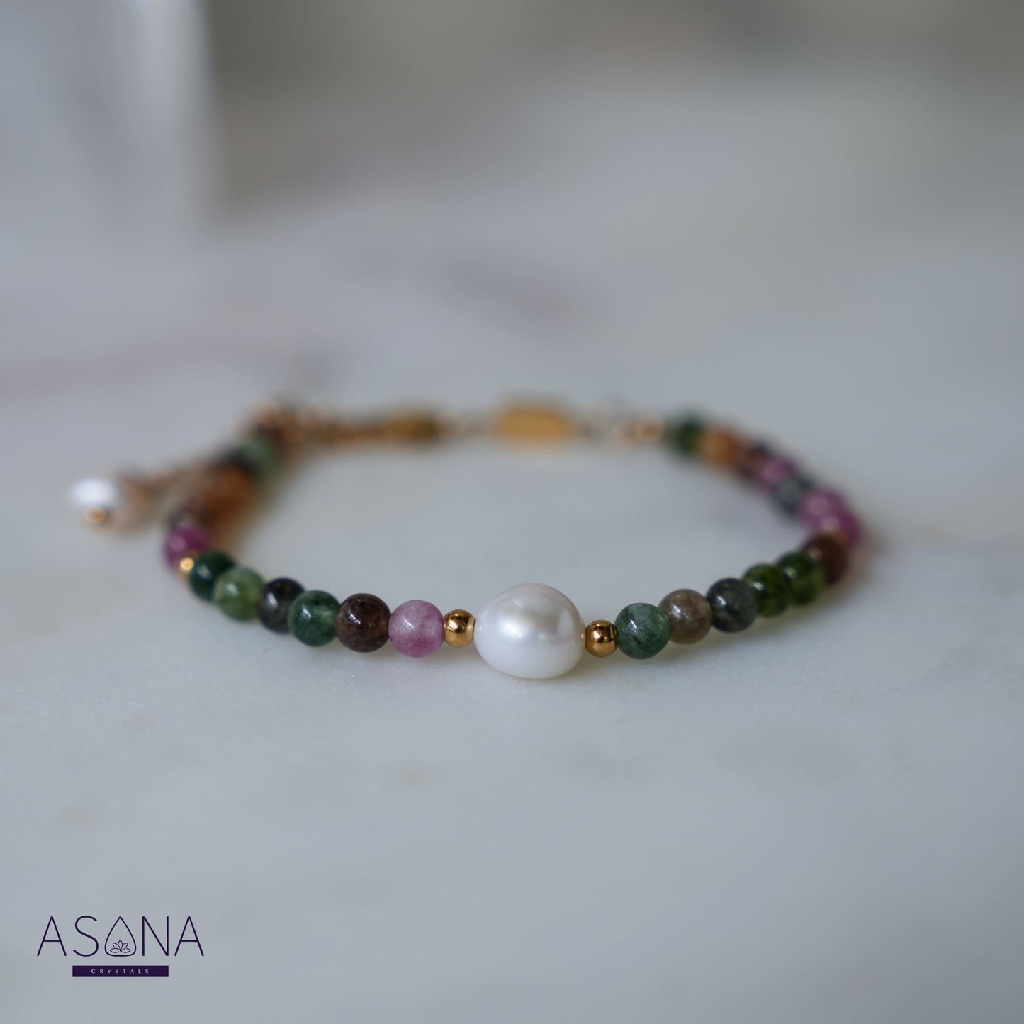 Colorful Tourmaline and Pearl Bracelet image 7