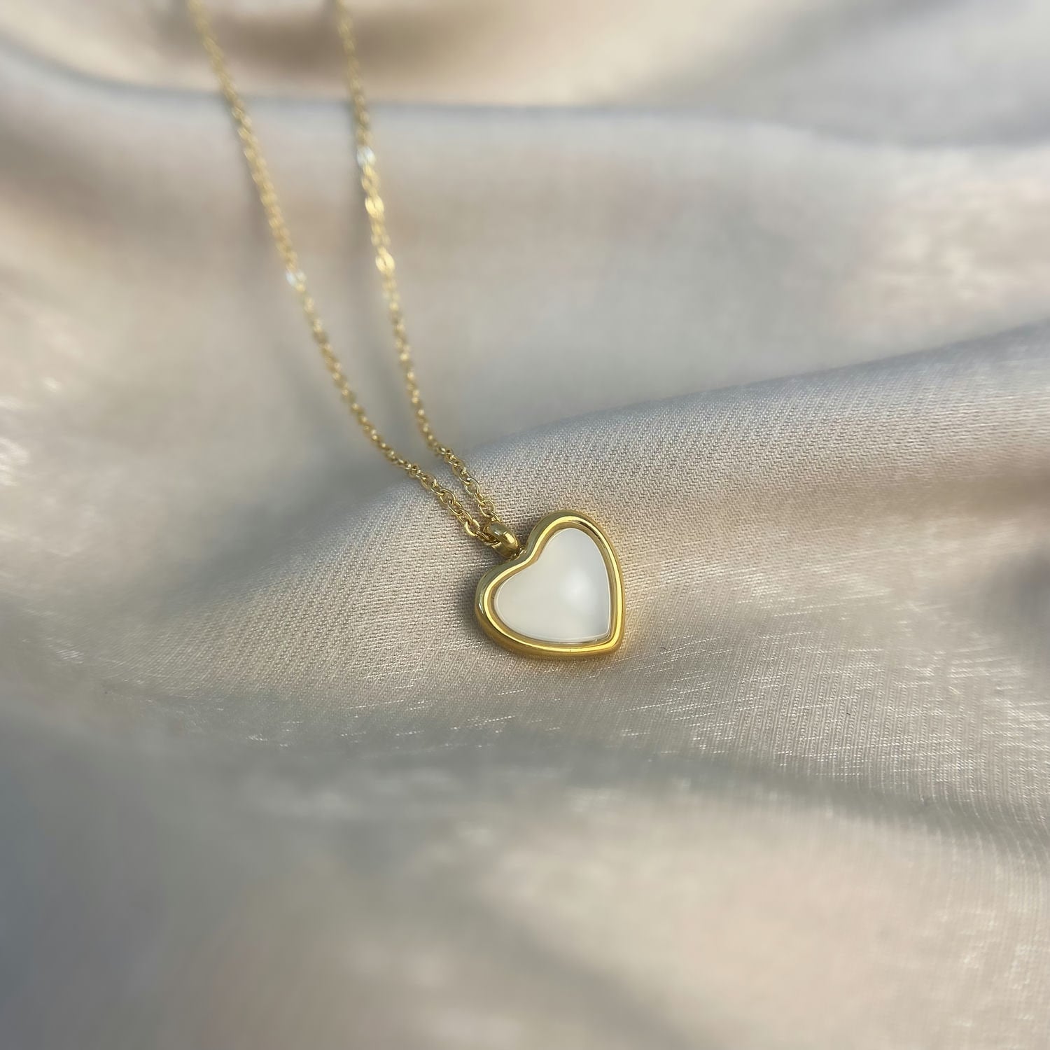 Heart Charm Necklace 18k Gold image 4