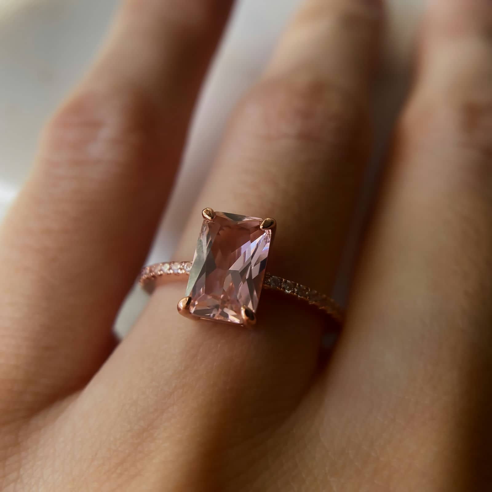 Morganite Ring 14k Rose Gold image 7