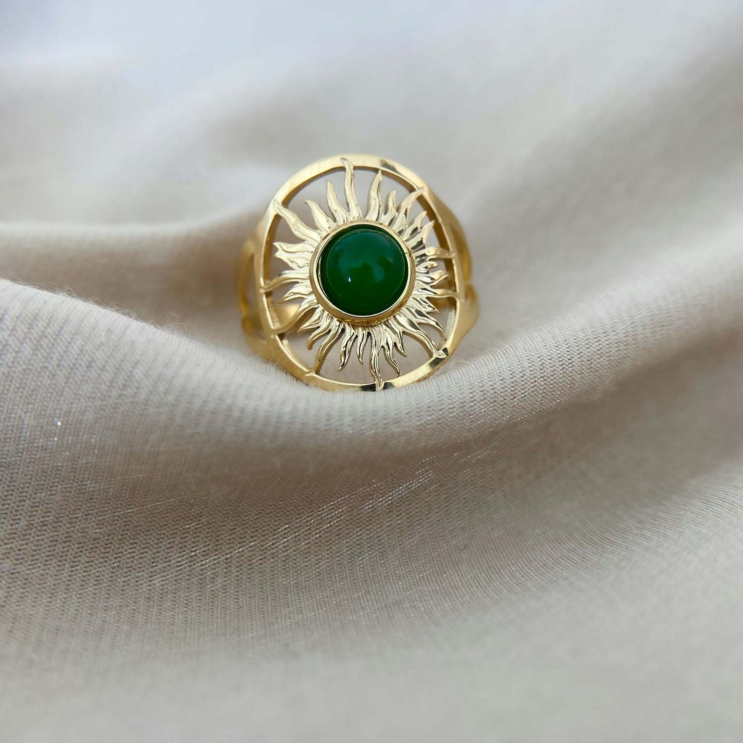 Green Agate Ring Symbol of Good Luck image 2