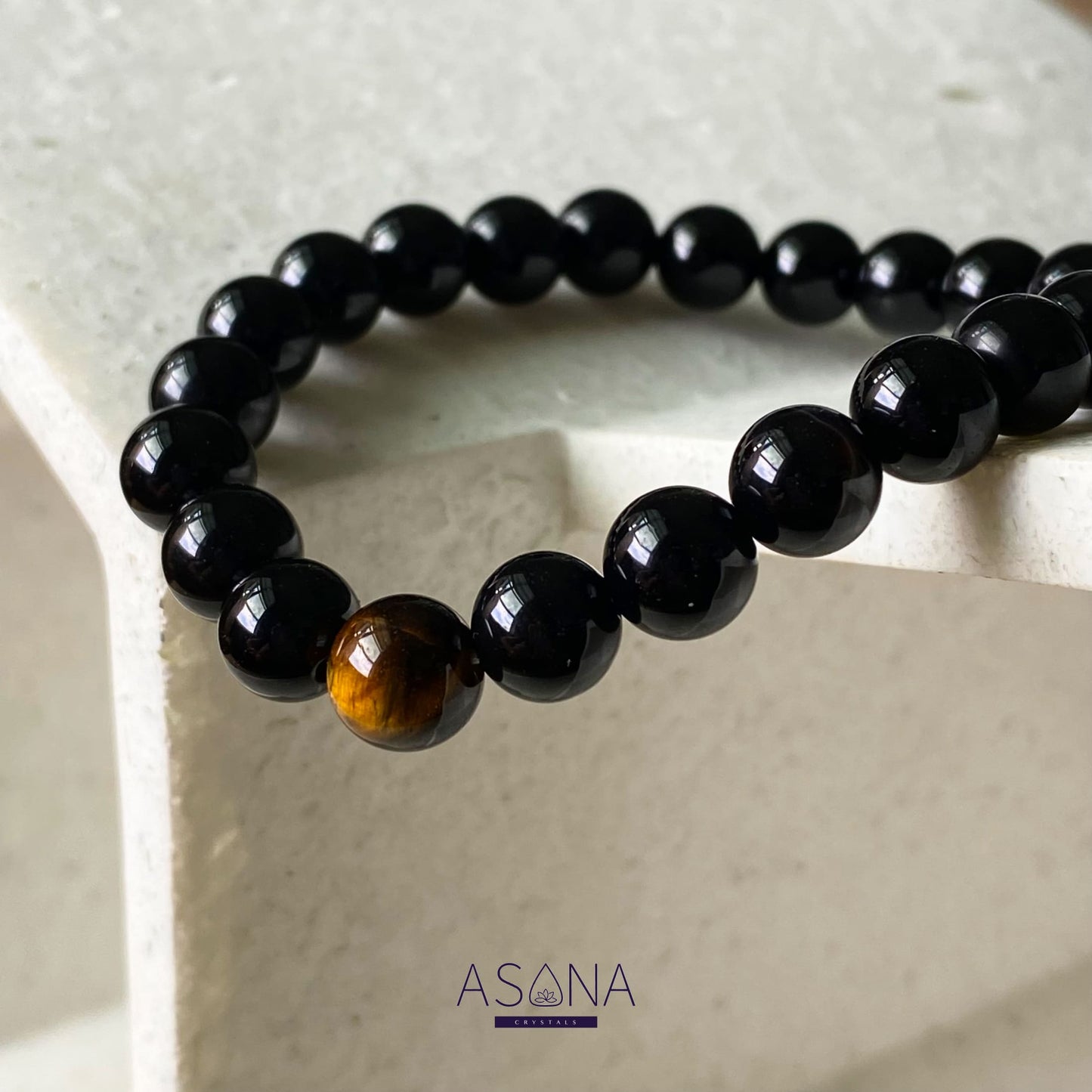 Black Onyx With Tiger Eye Bracelet image 1