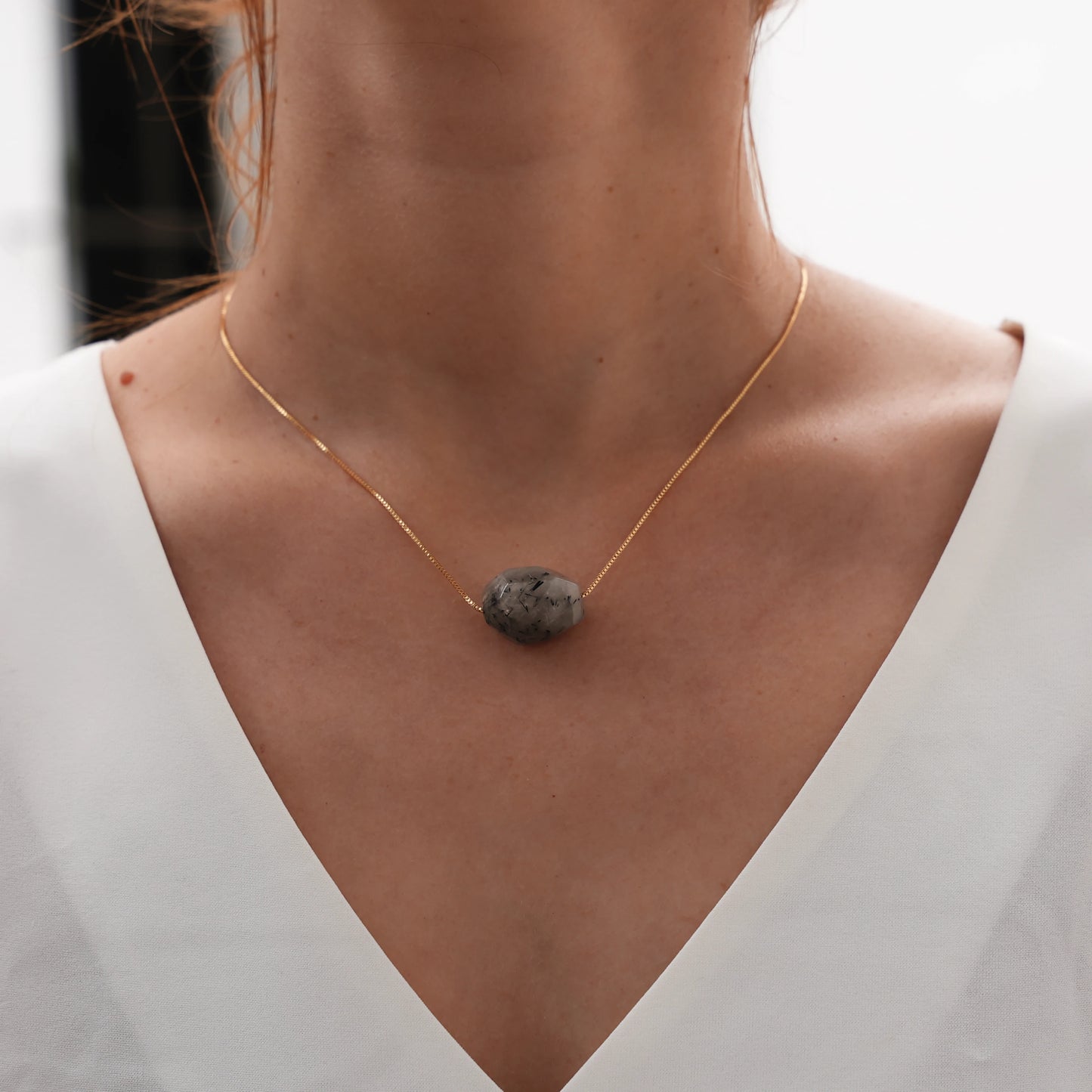 Clear Quartz & Black Tourmaline Necklace