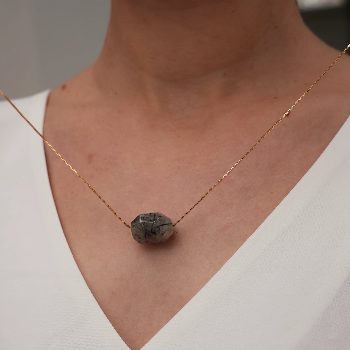 Clear Quartz & Black Tourmaline Necklace