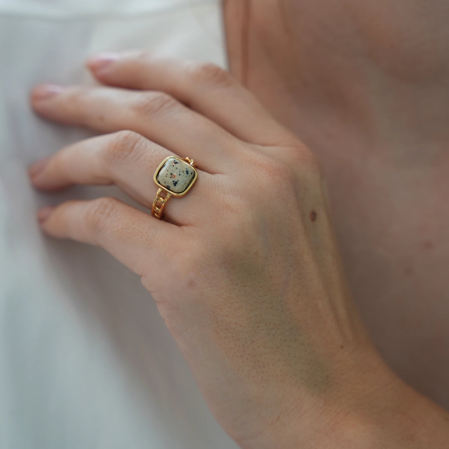 Dalmatian Jasper Ring