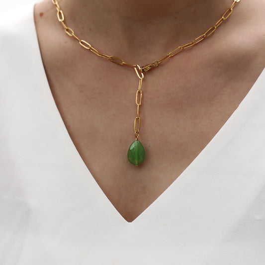 Verdant Glow Agate Necklace