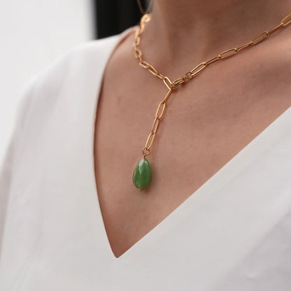 Verdant Glow Agate Necklace