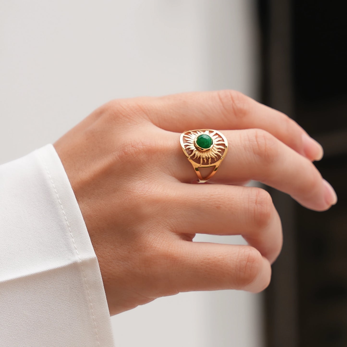Evergreen Sunburst Ring
