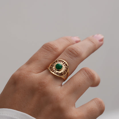 Evergreen Sunburst Ring