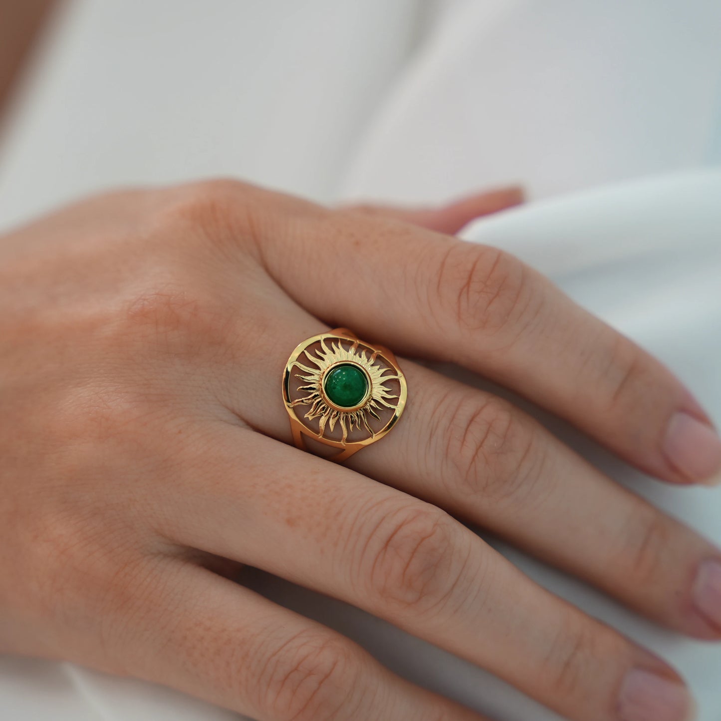 Evergreen Sunburst Ring