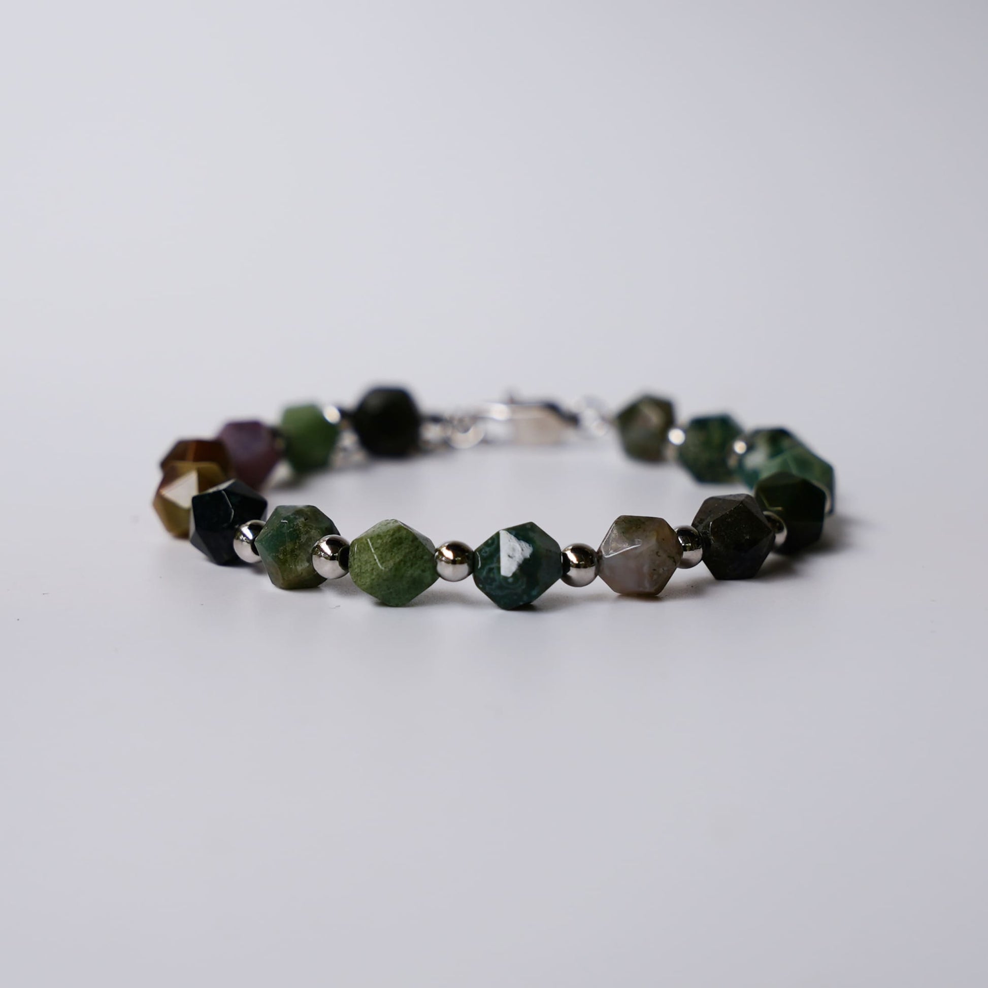 Indian Agate Bracelet Diamond Cut image 4