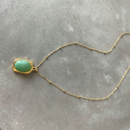 Green Aventurine Necklace Gold 18k image 2