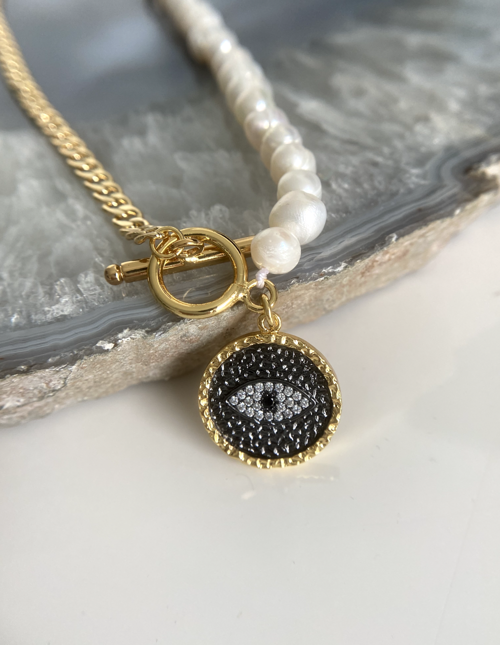 Black Evil Eye Necklace image 3