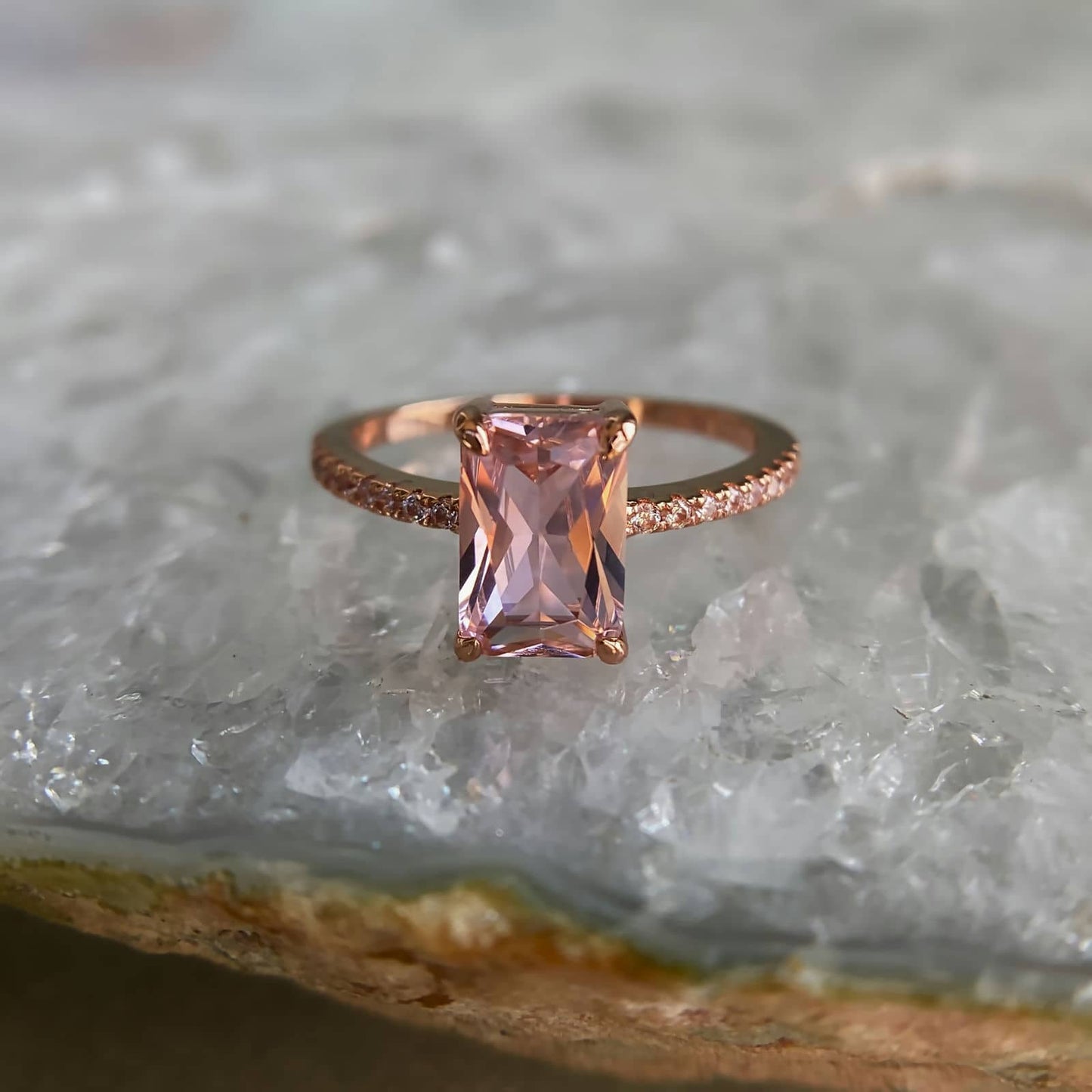 Morganite Ring 14k Rose Gold image 9