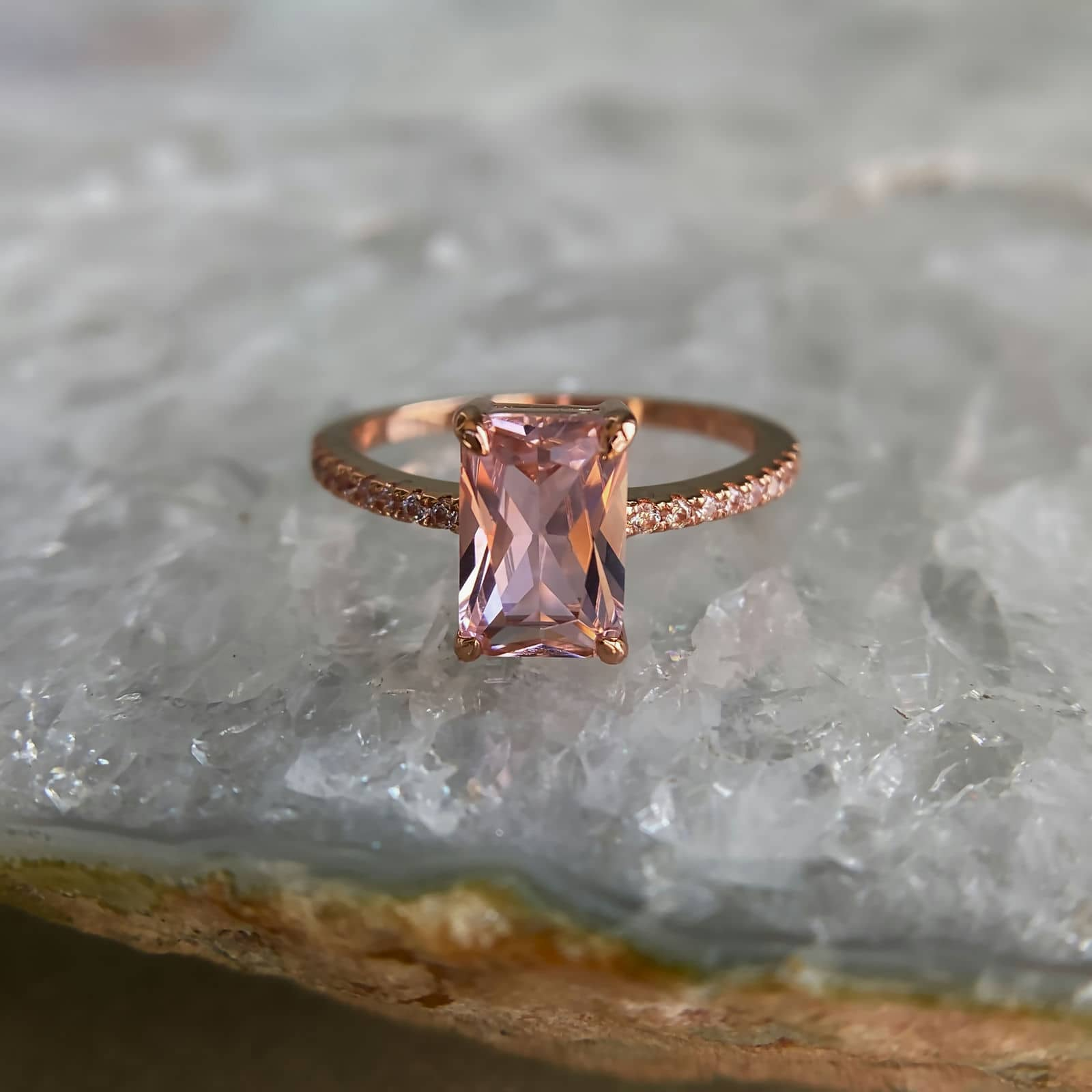 Morganite Ring 14k Rose Gold image 9