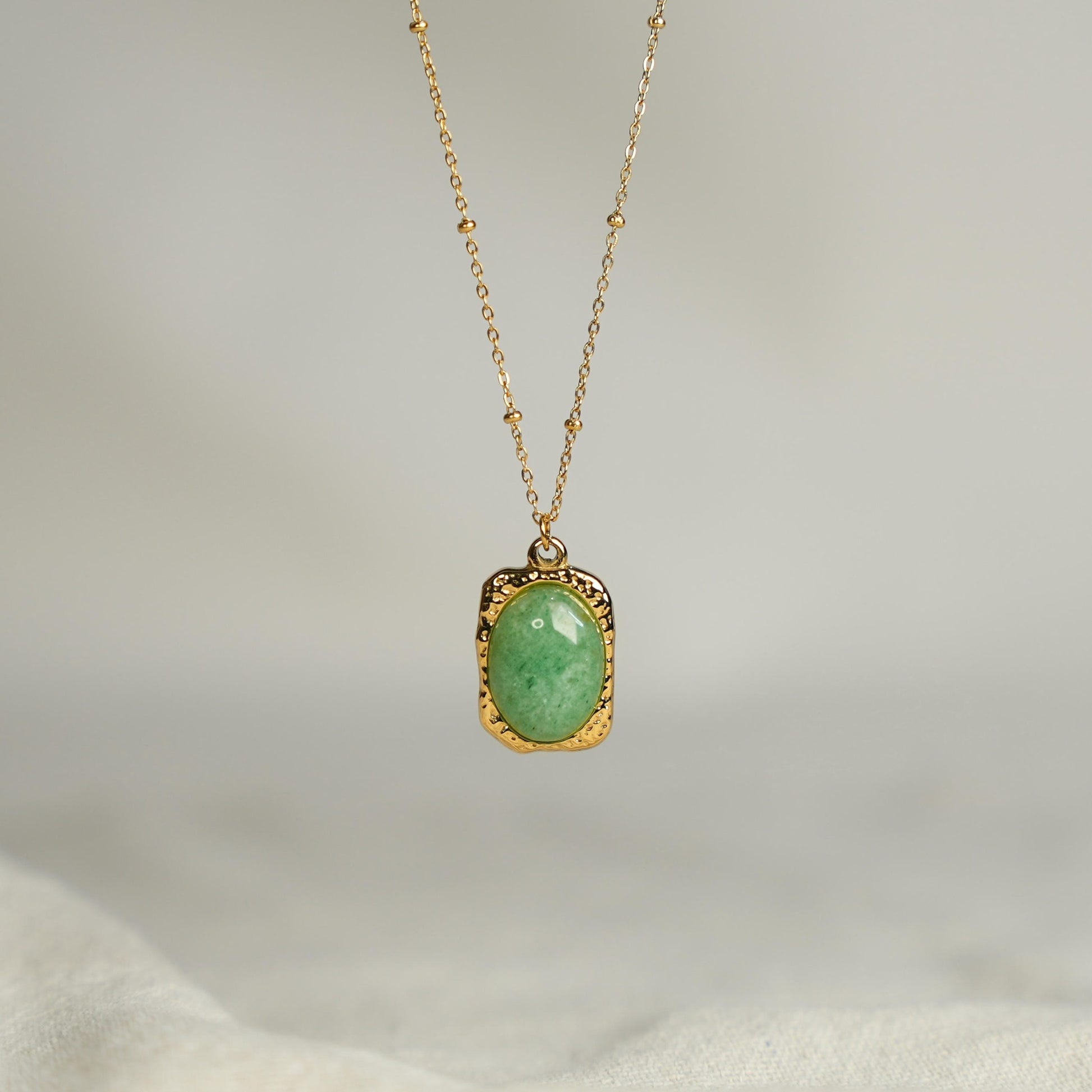 Green Aventurine Necklace Gold 18k image 0