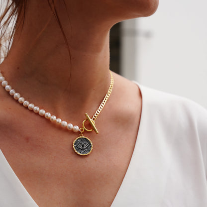 Ethereal Shield Evil Eye Necklace