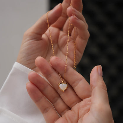 Heart Charm Necklace 18k Gold